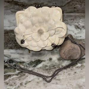 Brighton Creme Rosalie 3D Flower MINI Clutch Shoulder Bag